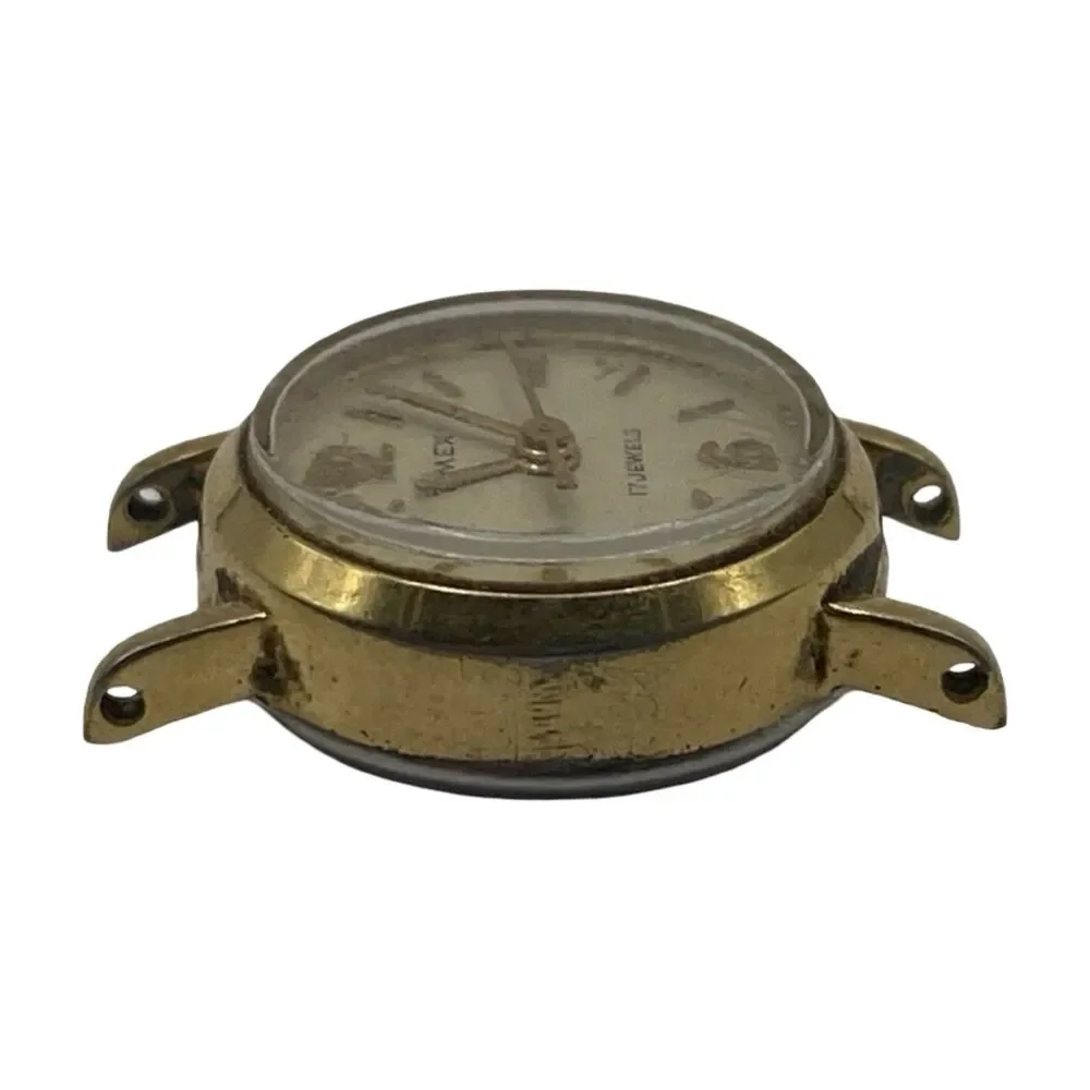 Vintage Timex Ladies Mechanical 17 Jewels Gold Tone Watch Running